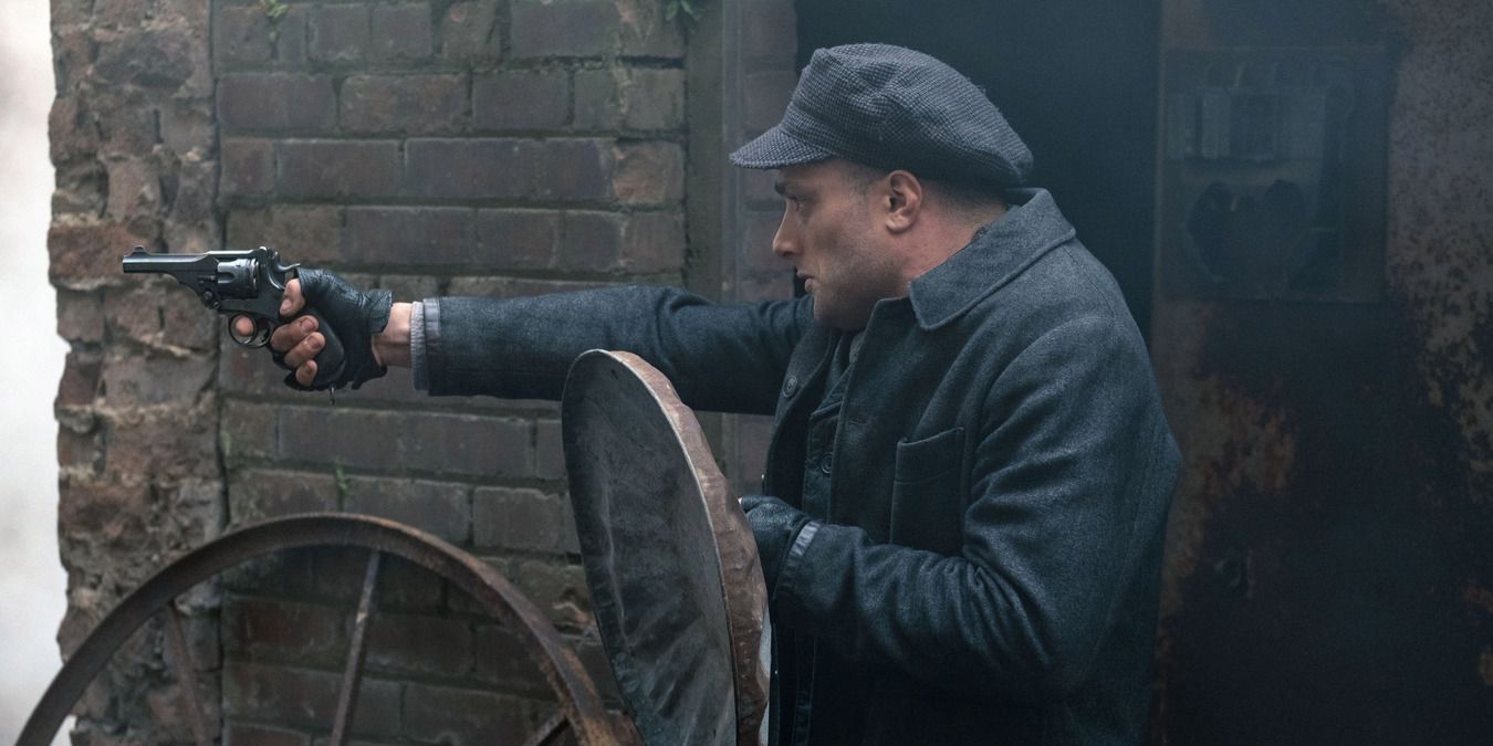 Barney Thompkins in a shootout in Peaky Blinders