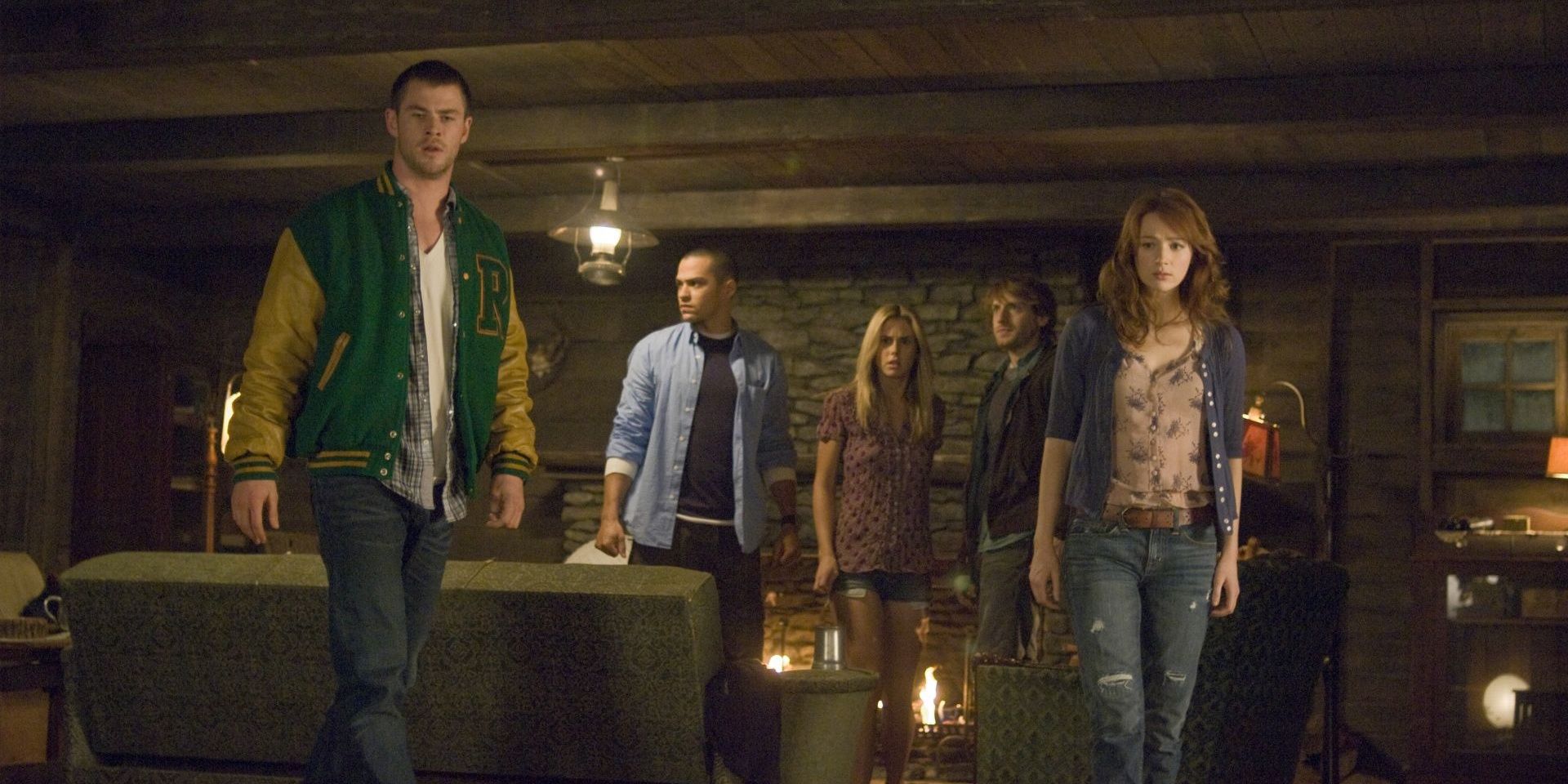 The cast of The Cabin In The Woods