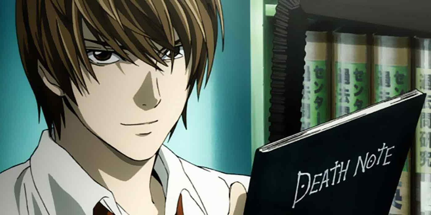 Light Yagami and the notebook in Death Note