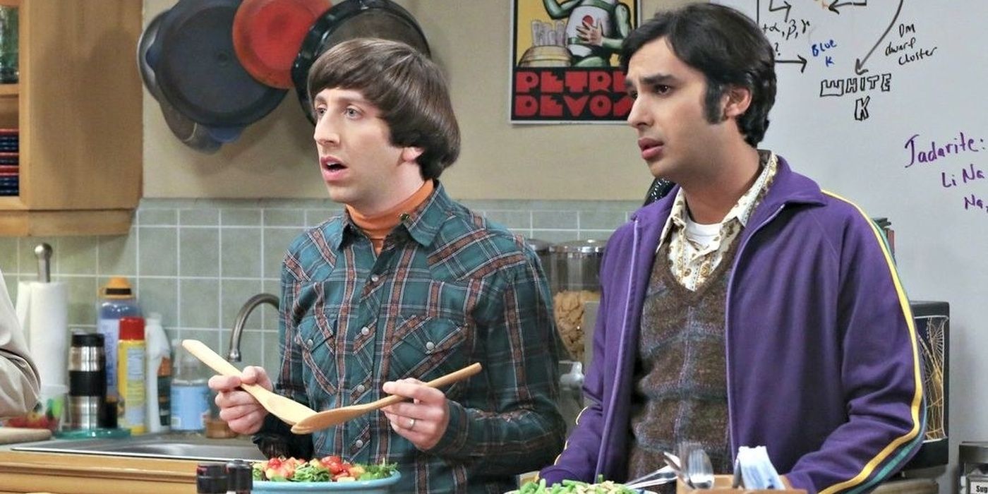 Raj and Howard in Leonard's Kitching The Big Bang Theory