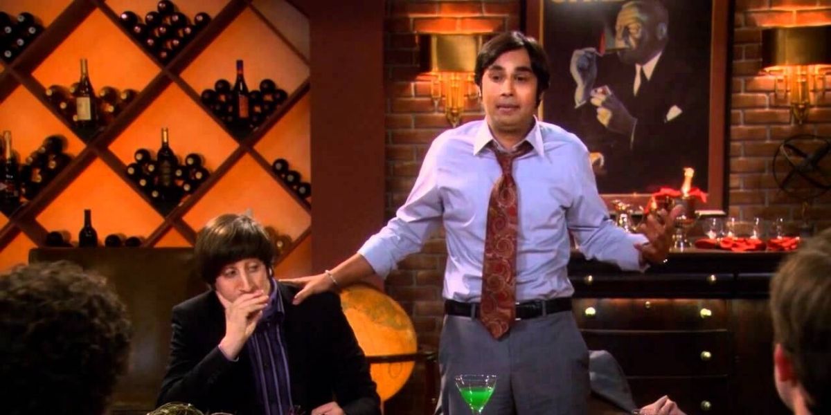 Raj at Howard's bachelor party on TBBT