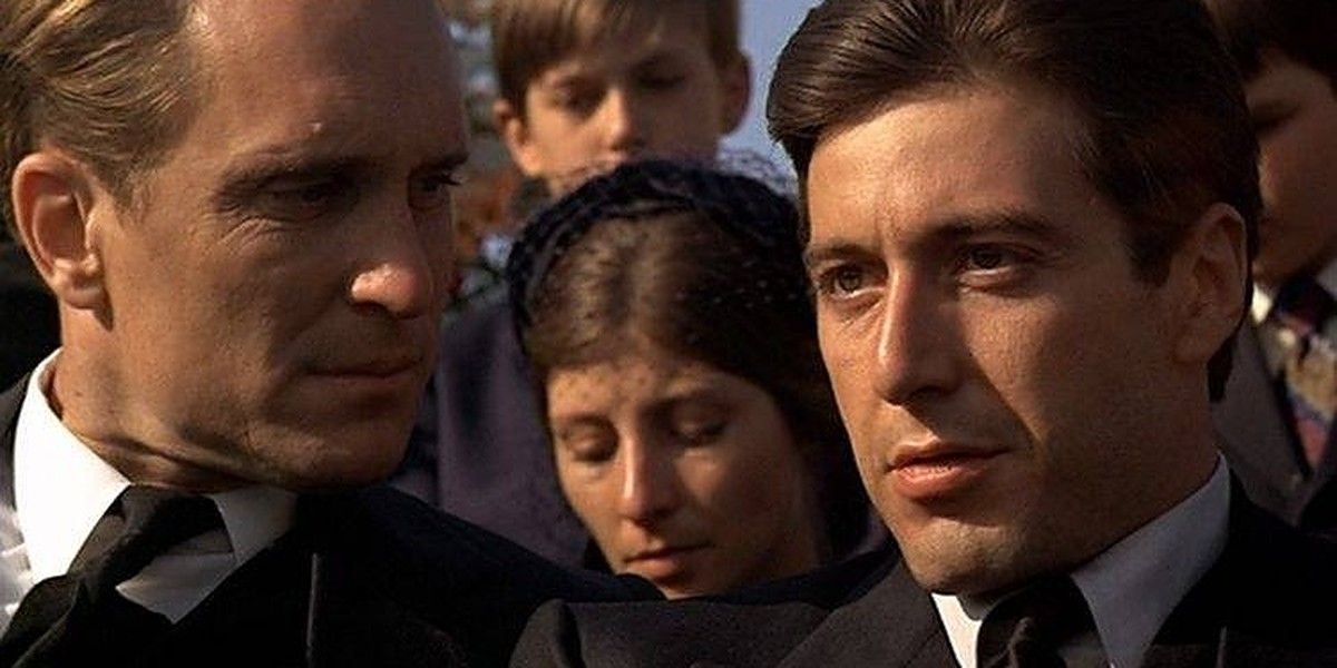 Michael and Tom talk at Vito’s funeral in The Godfather