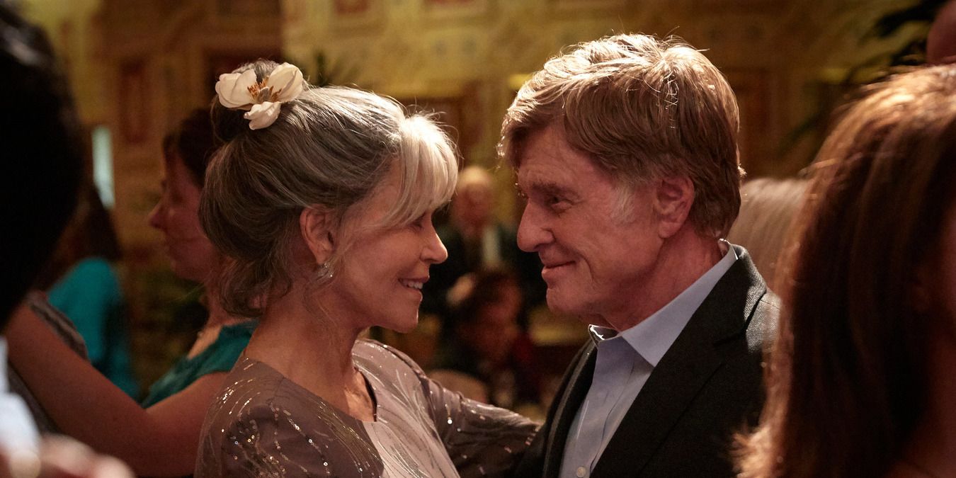 Jane Fonda and Robert Redford look at each other warmly in Our Souls at Night.