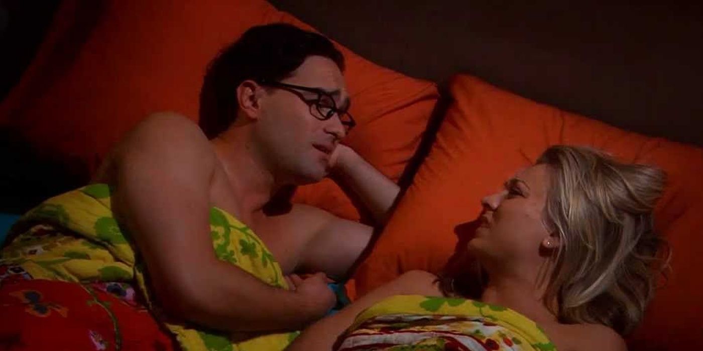 Penny and Leonard lie in bed and talk on TBBT