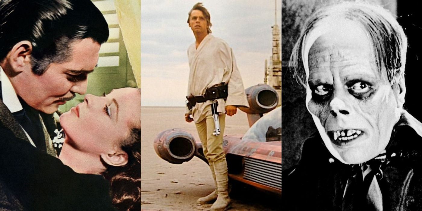 Stills from Gone with the Wind, Star Wars, and Phantom of the Opera.