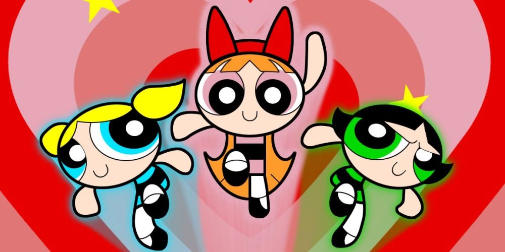 Blossom, Bubbles, and Buttercup from the Powerpuff Girls series.