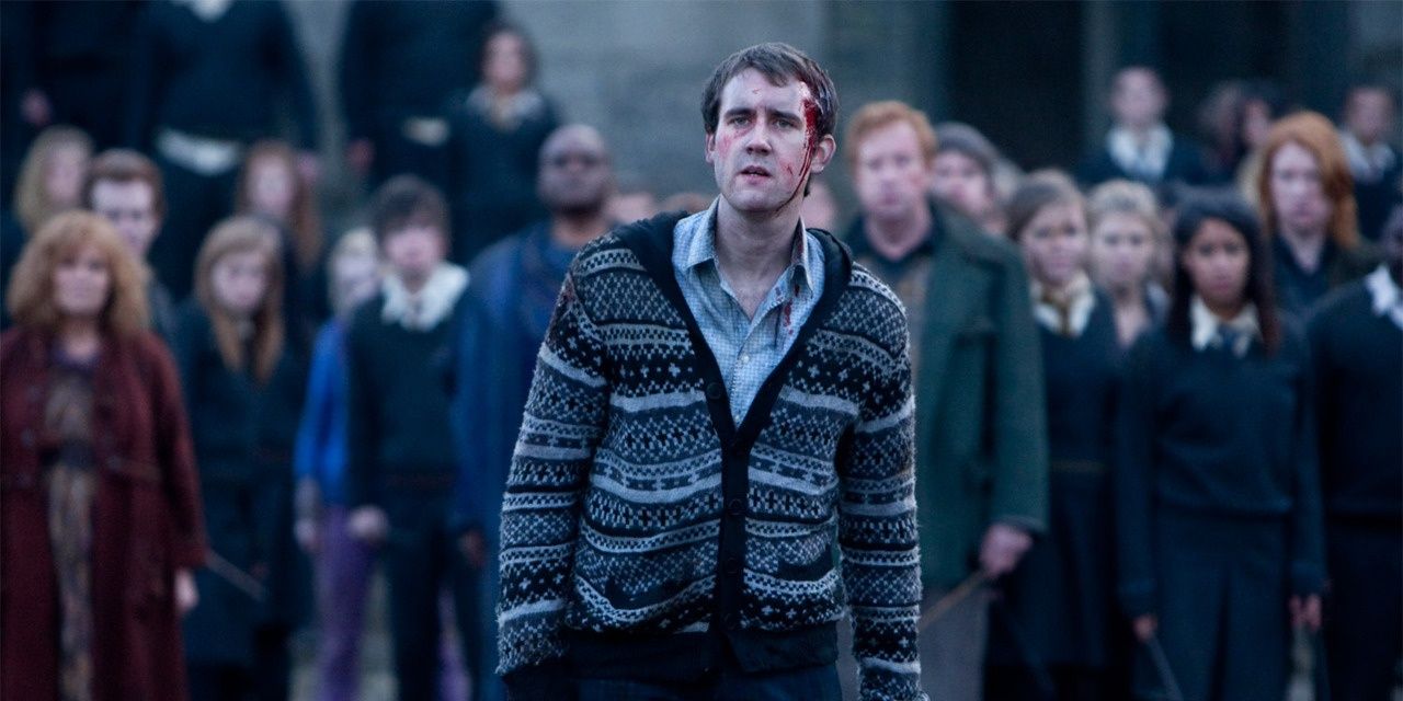 Neville at the Battle of Hogwarts in Harry Potter &amp; the Deathly Hallows Part 2.
