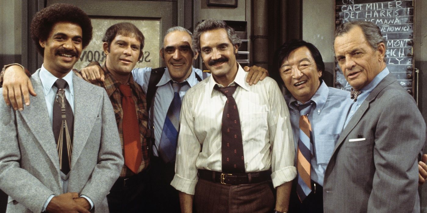 The cast of Barney Miller pose for a promotional image