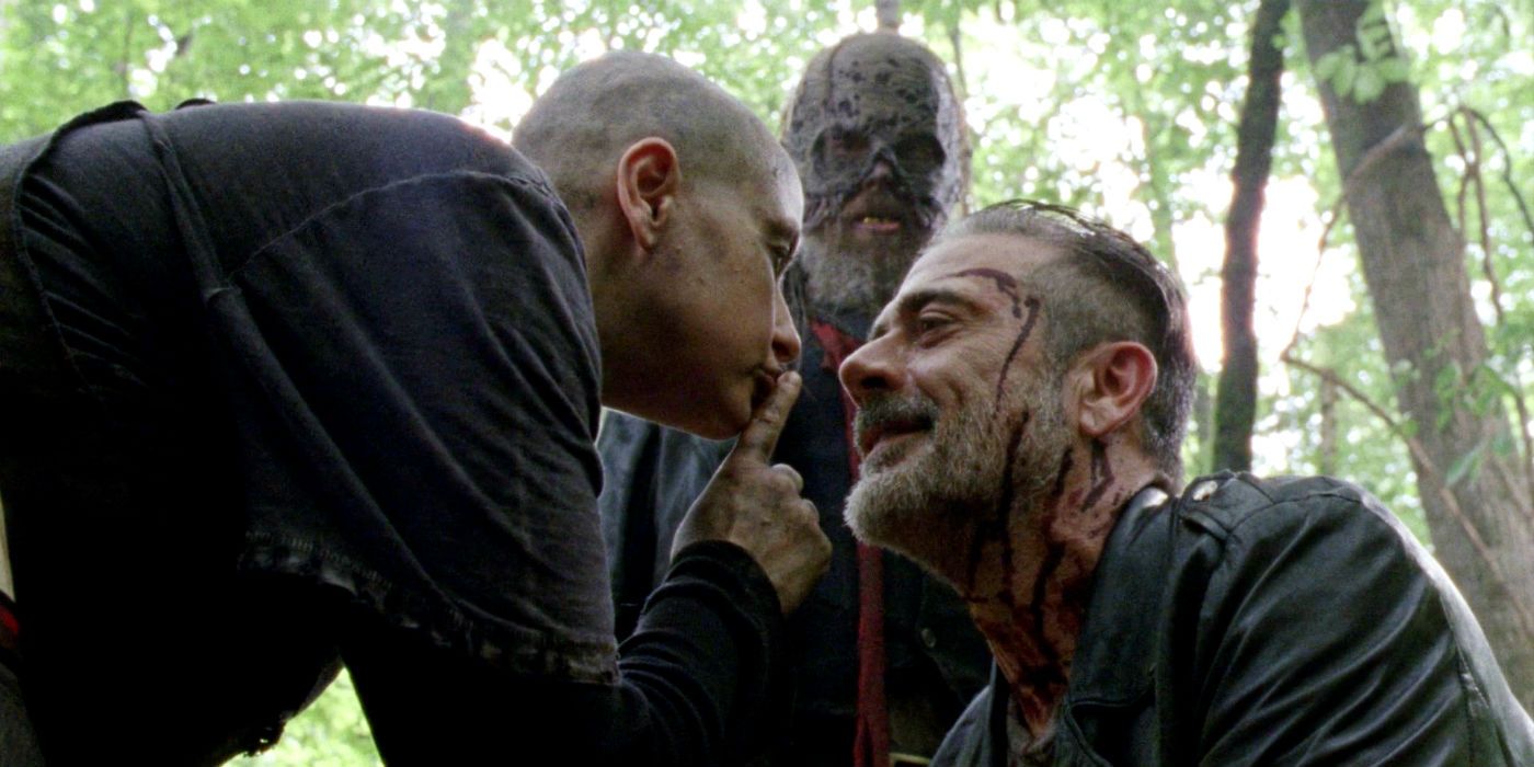 Alpha Beta and Negan on AMC The Walking Dead Season 10