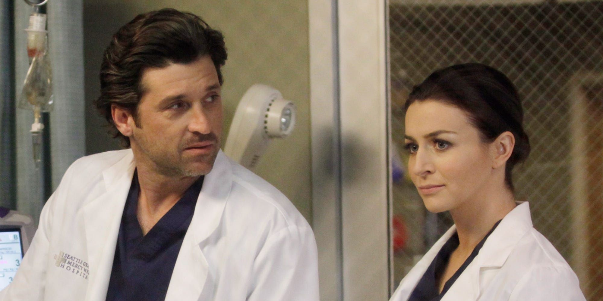 Derek with Amelia Shepherd at the hospital in Greys Anatomy