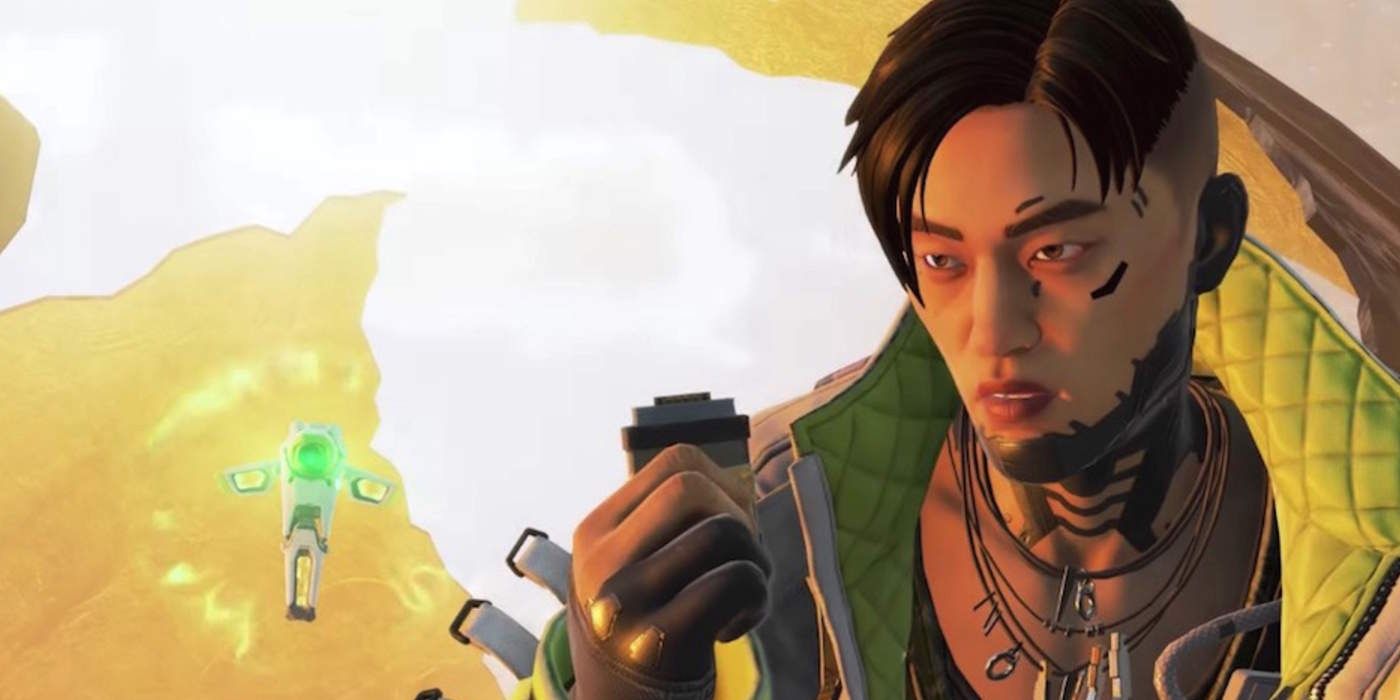Crypto holding something in his hands in Apex Legends