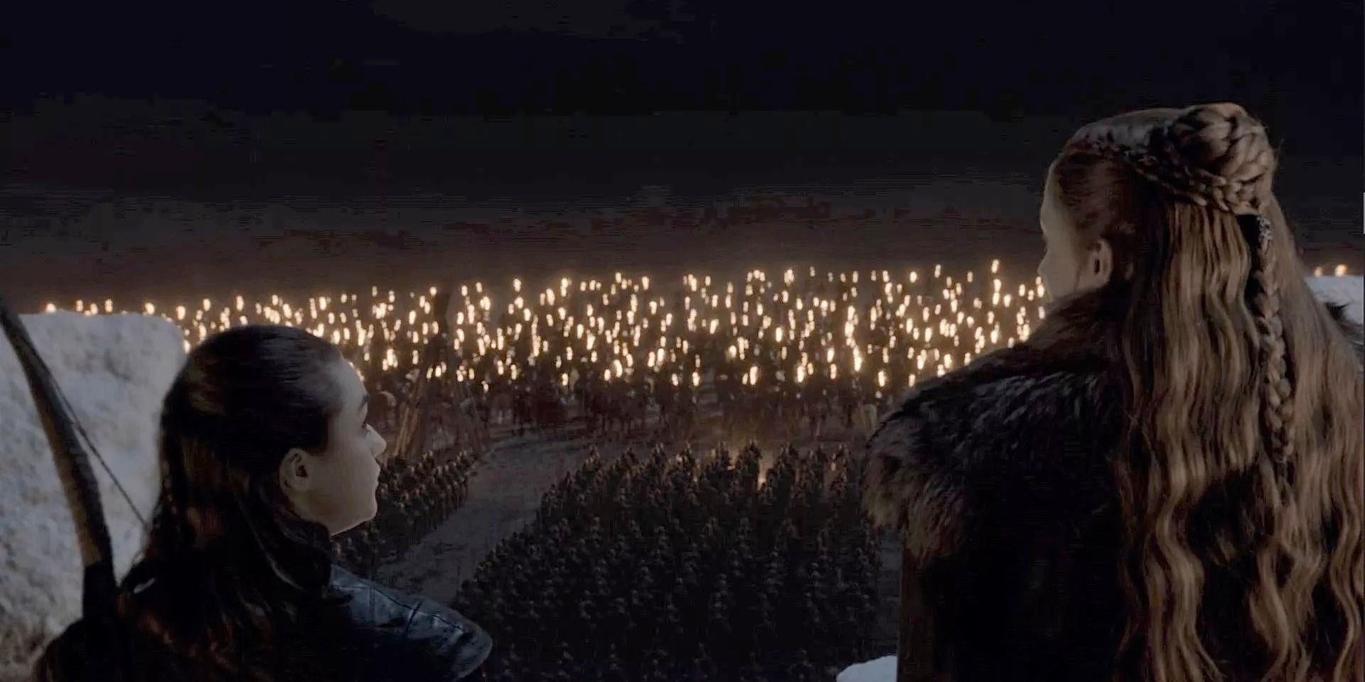 Arya and Sansa during the long night