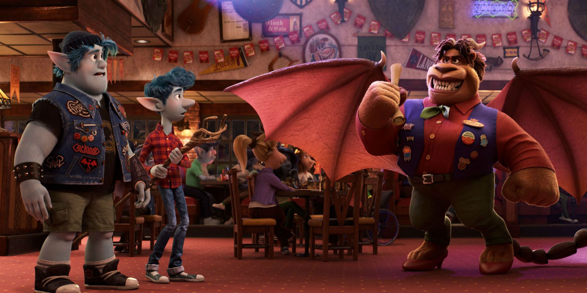 Barley, Ian and the Manticore in Pixar&rsquo;s Onward