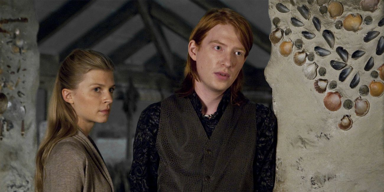 Bill Weasley and Fleur in the shell cottage