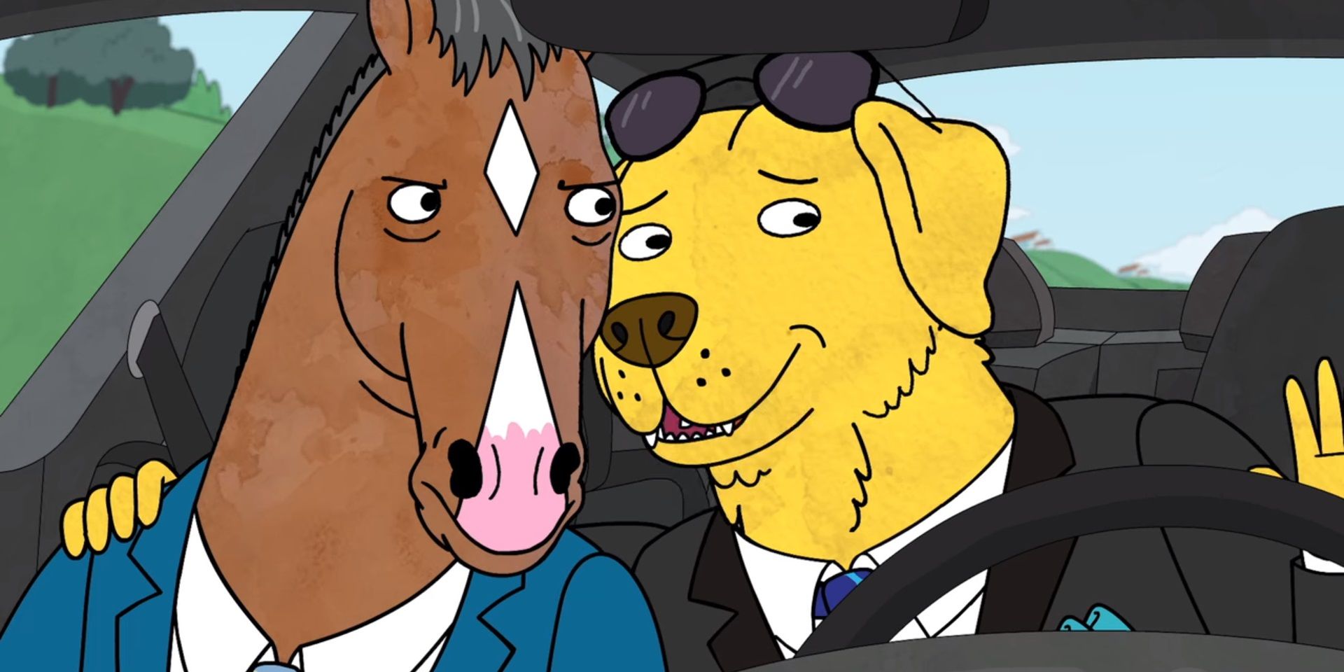 BoJack and Mr. Peanutbutter in the BoJack Horseman series finale.