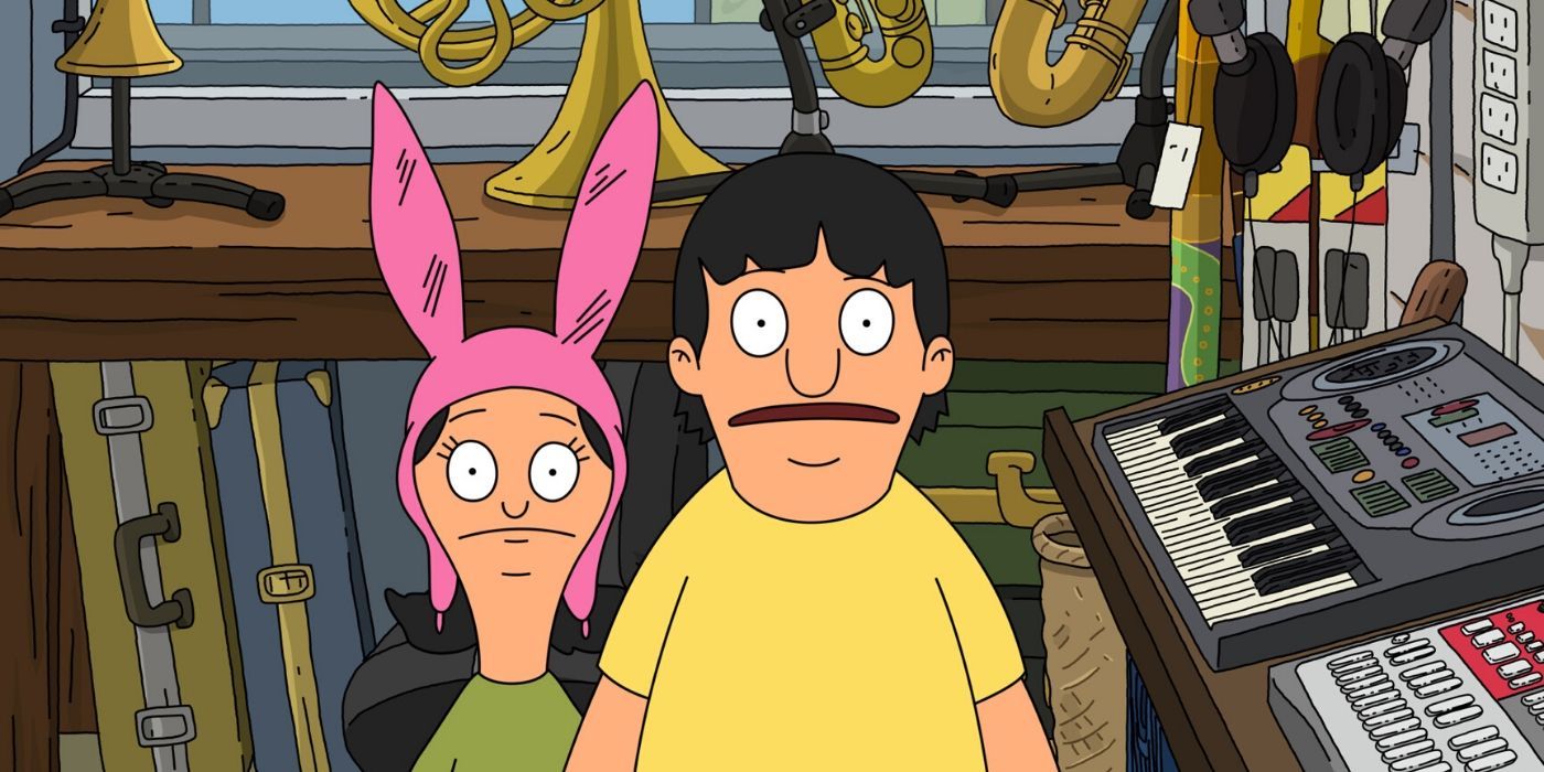 Gene and Louise looking surprised in Bob's Burgers
