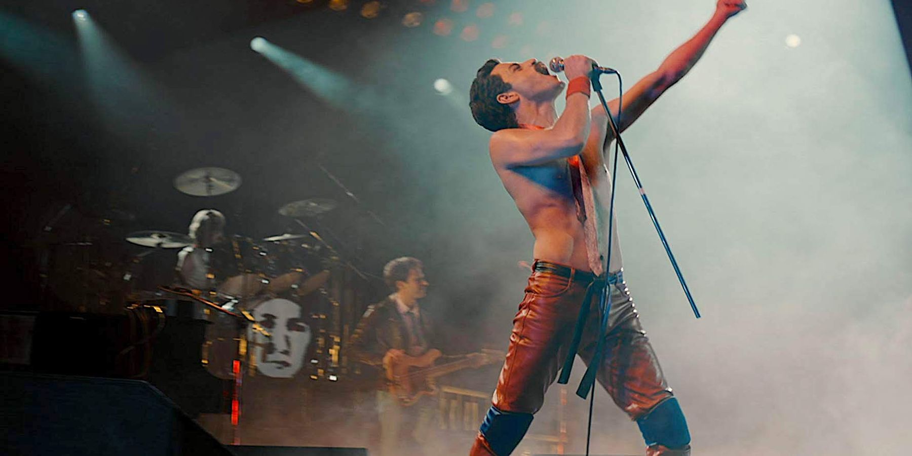Rami Malek as Freddie Mercury in the 2018 biopic Bohemian Rhapsody.