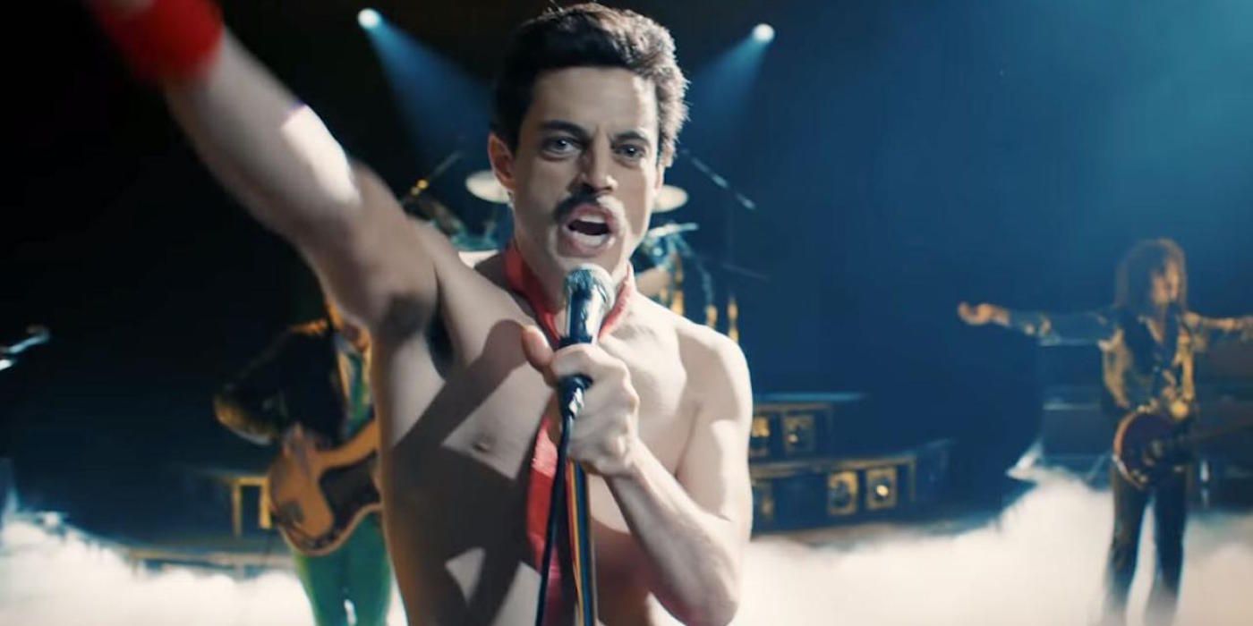 Freddie Mercury singing in Bohemian Rhapsody