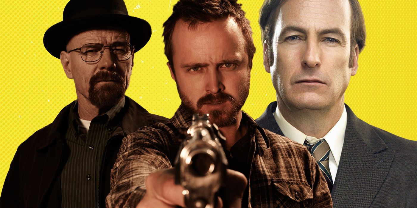 Bryan Cranston as Walter White and Aaron Paul as Jesse Pinkman in Better Call Saul and Bob Odenkirk as Jimmy in Better Call Saul