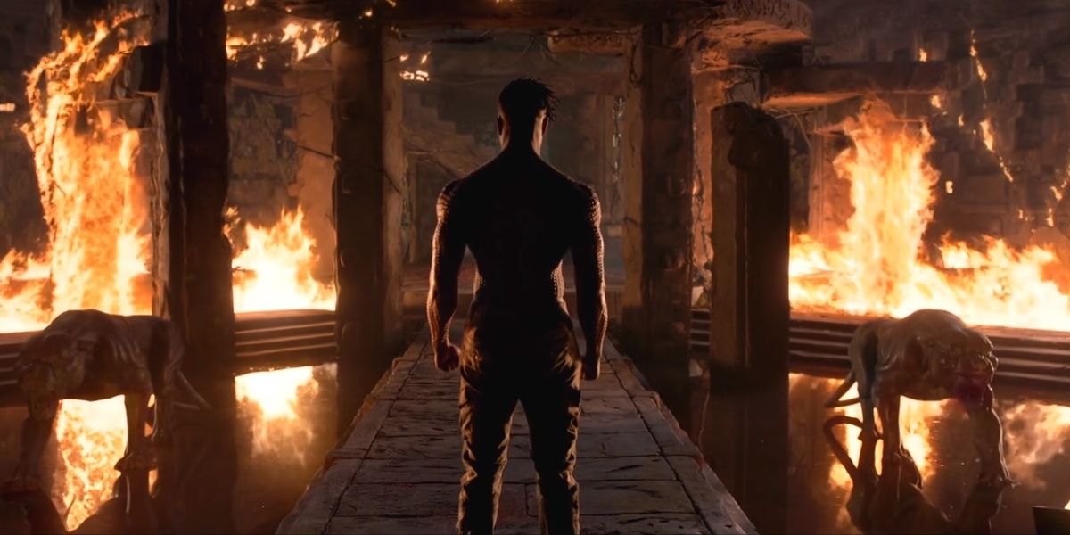 Killmonger standing while the Heart-Shaped Herbs Burn