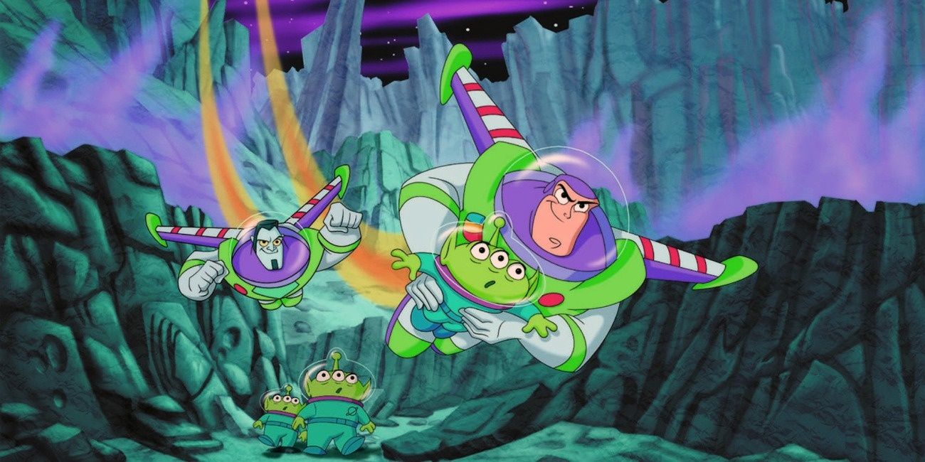Buzz Lightyear flying in Buzz Lightyear of Star Command: The Adventure Begins