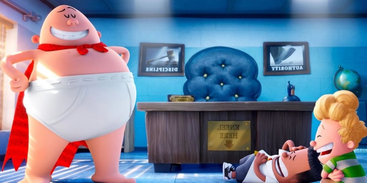 Scene of Captain Underpants standing with his hands on his hips in Captain Underpants: The First Epic Movie
