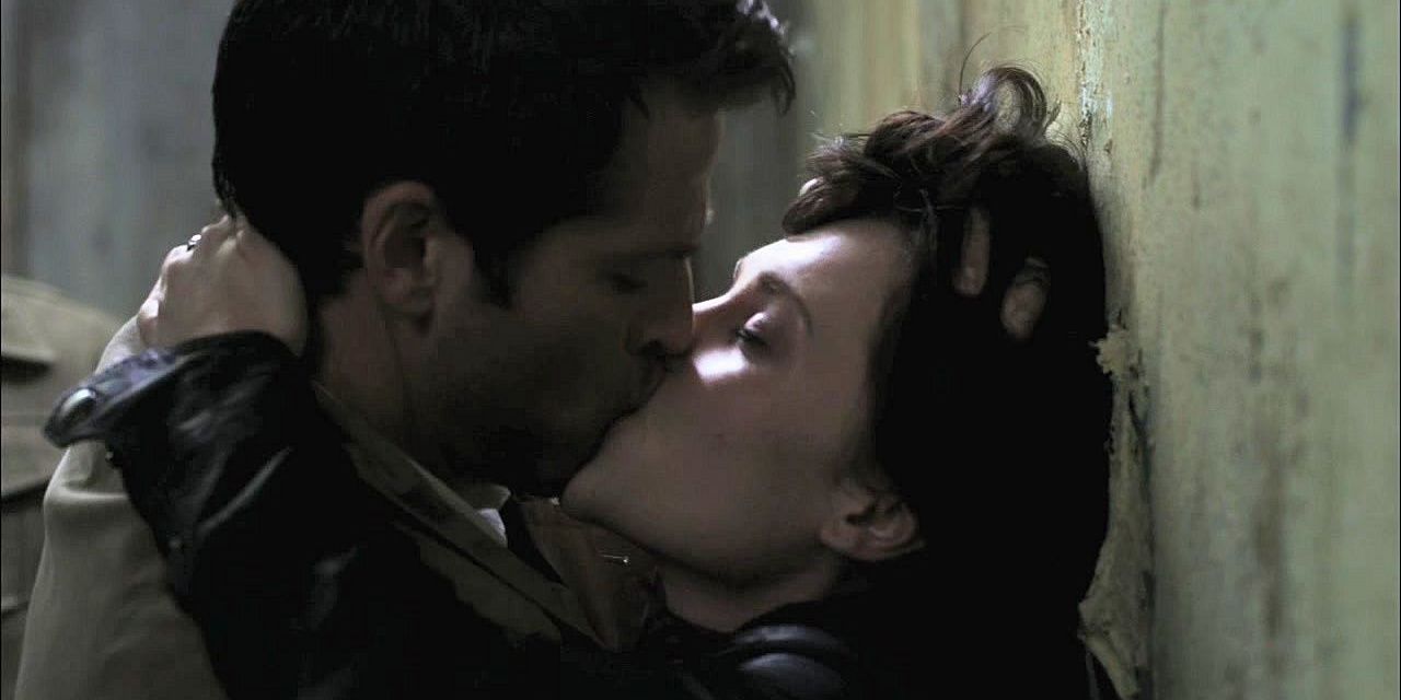 Castiel and Meg makeout with one another, with Casusing moves he learned from the pizza man in Supernatural