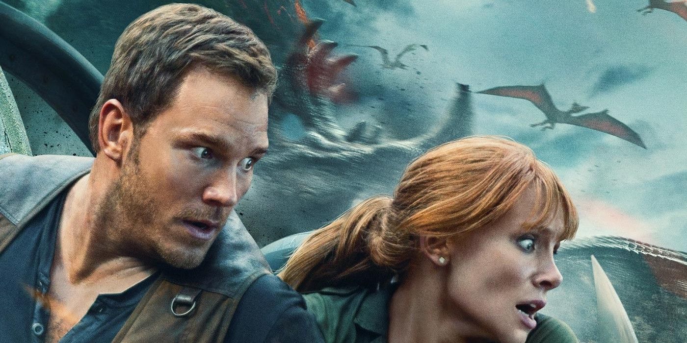 Chris Pratt and Bryce Dallas Howard in Jurassic World Fallen Kingdom poster