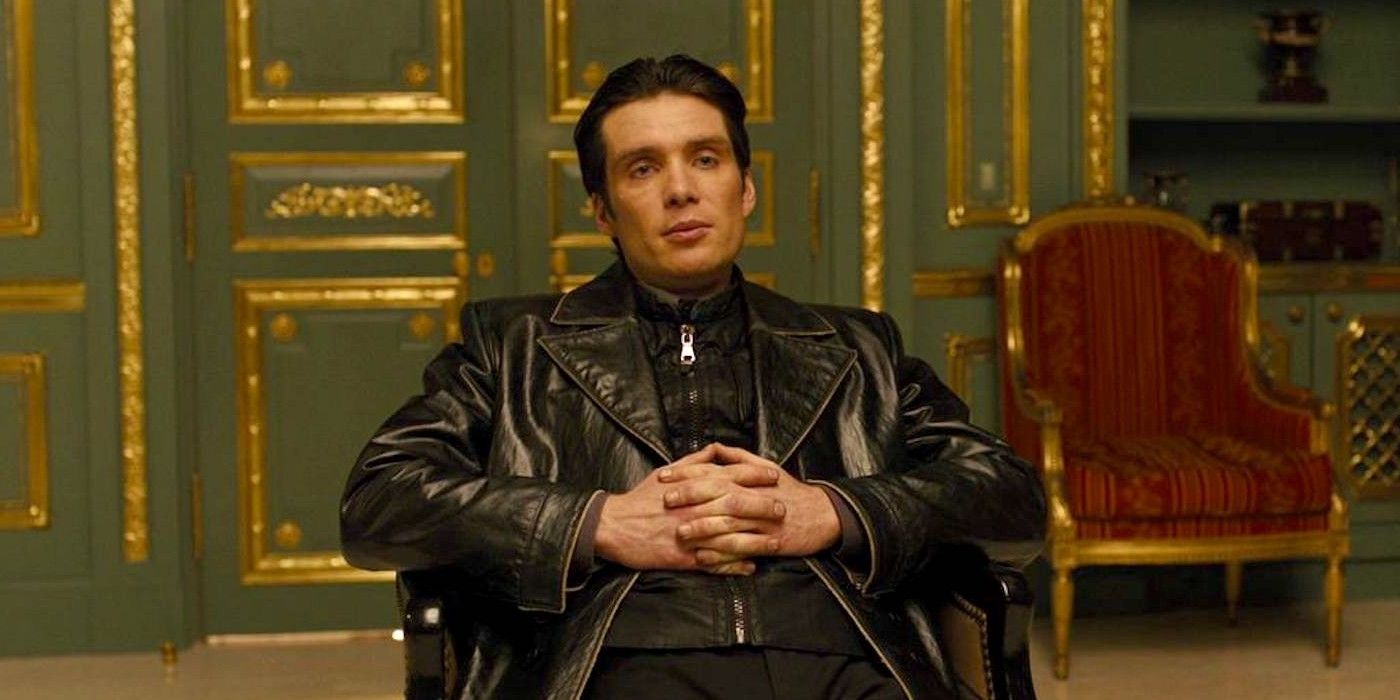 Cillian Murphy sitting in a chair in In Time