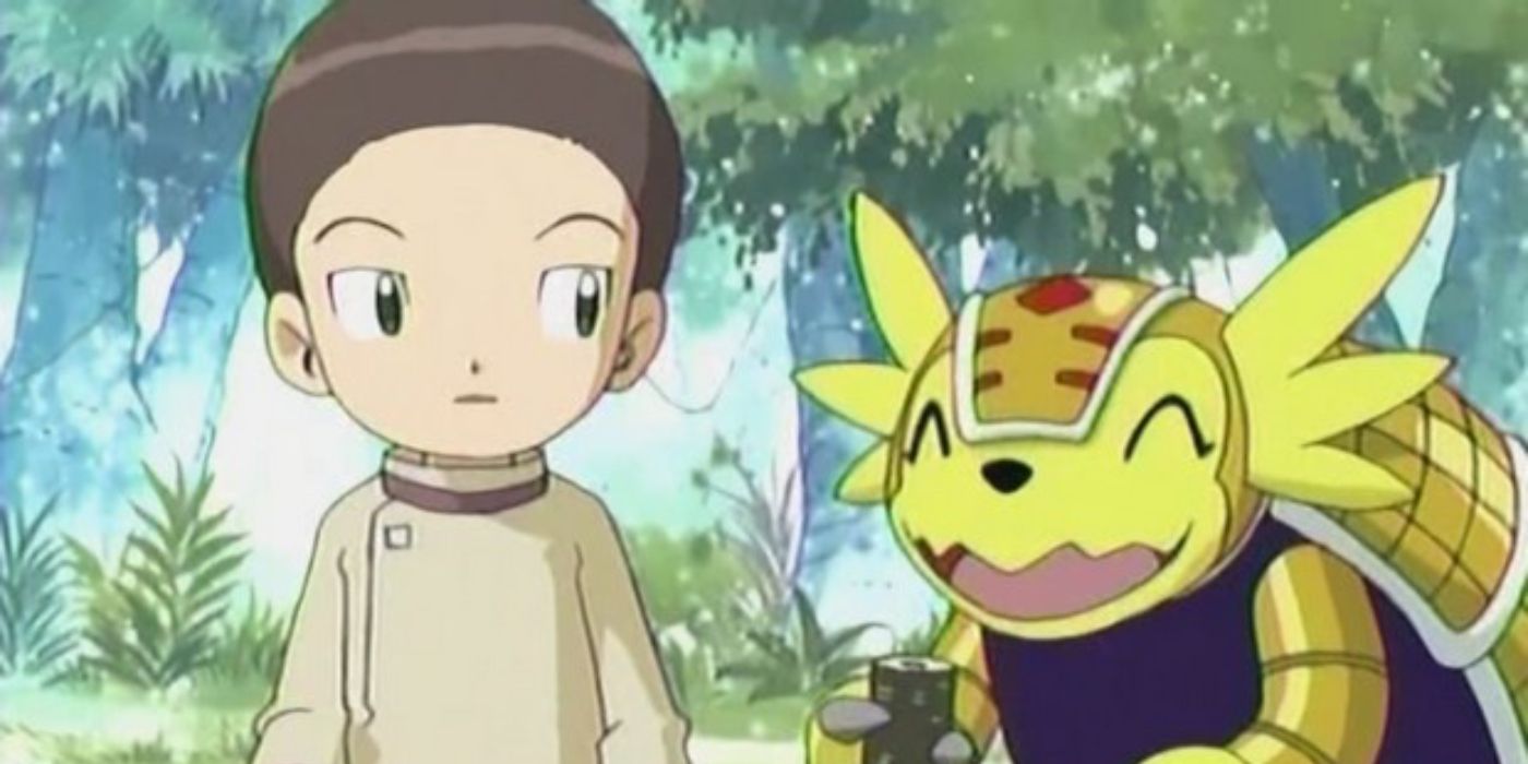 Cody and Armadillomon as seen in Digimon Adventure 02