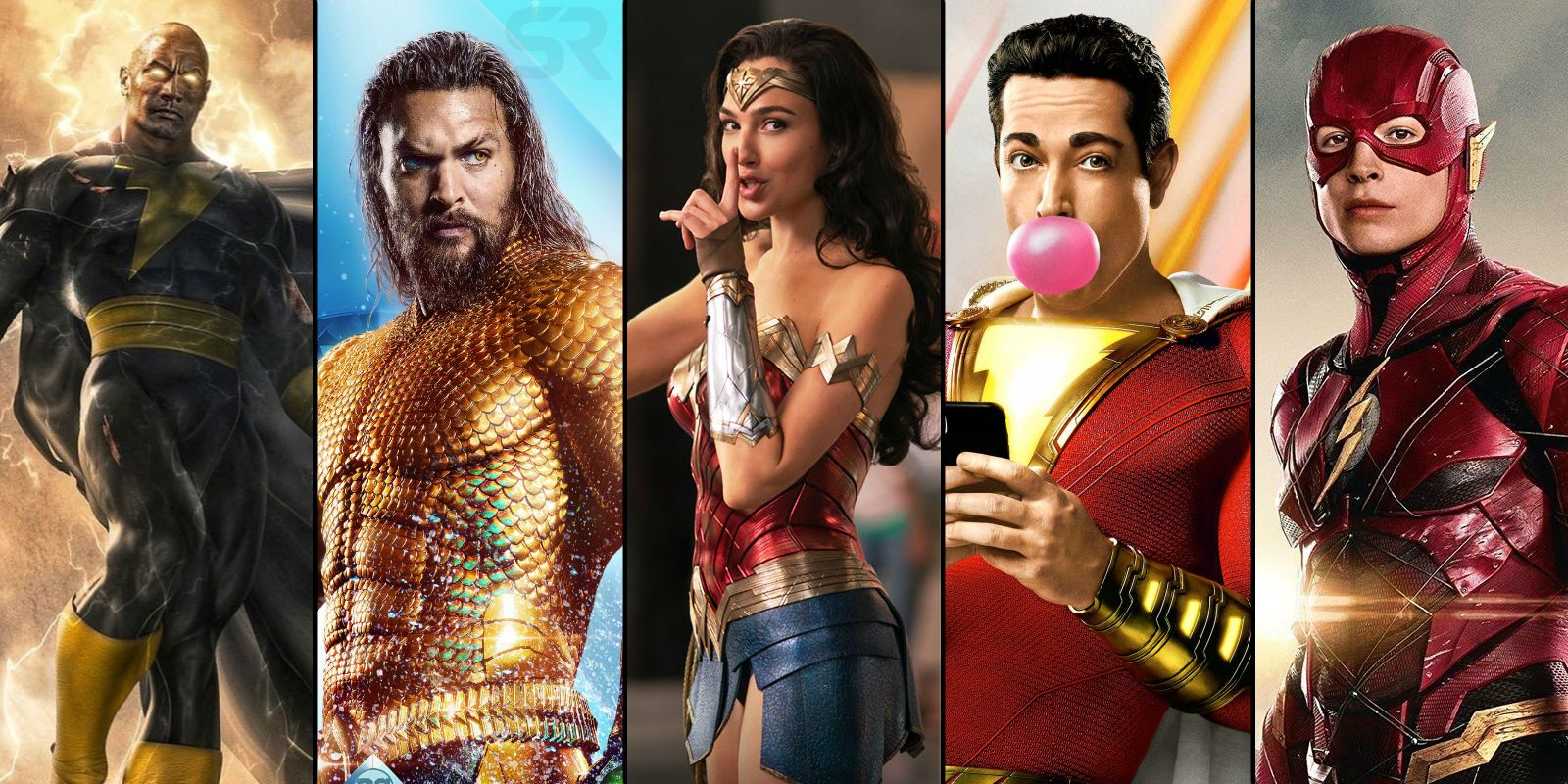 DC Movies Black Adam Aquaman Wonder Woman Shazam Flash SR