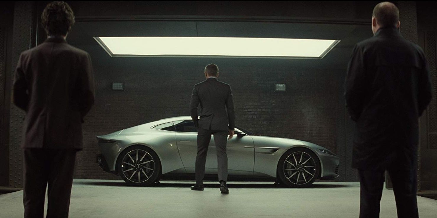 Bond examines the Aston Martin DB10 in Spectre