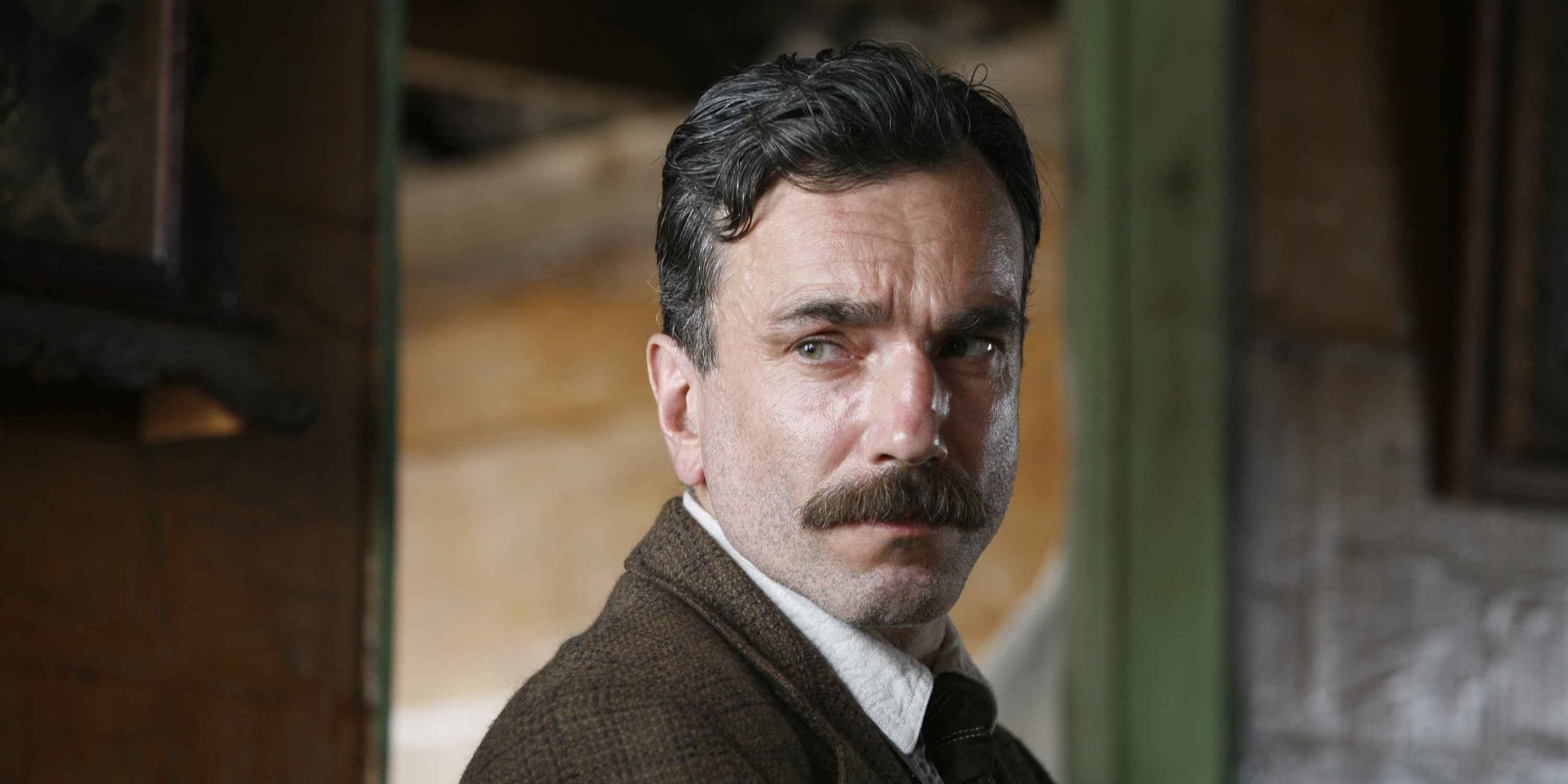 Daniel Plainview with a mustache in There Will Be Blood