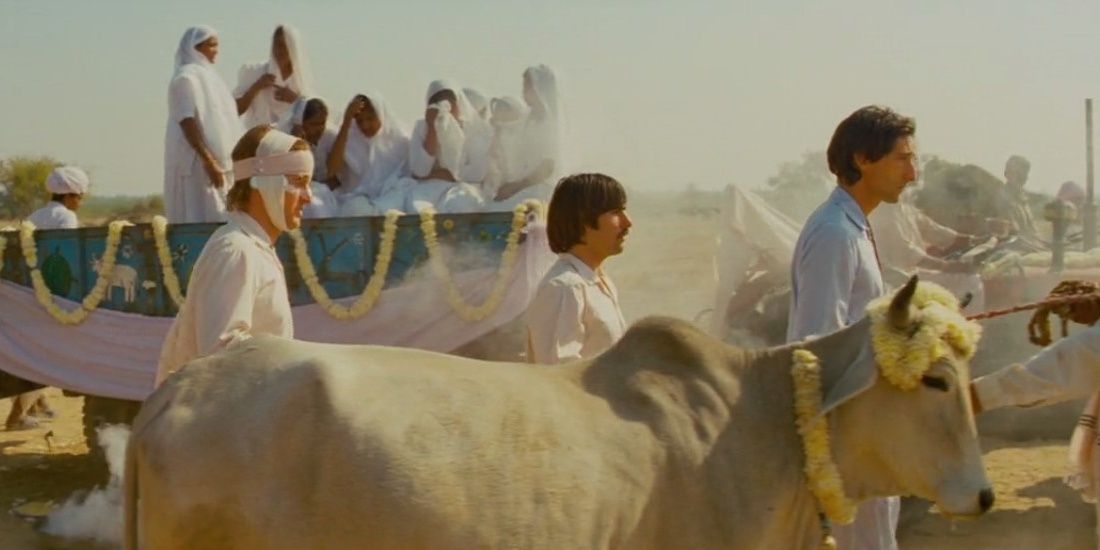The brothers walk to the funeral in The Darjeeling Limited
