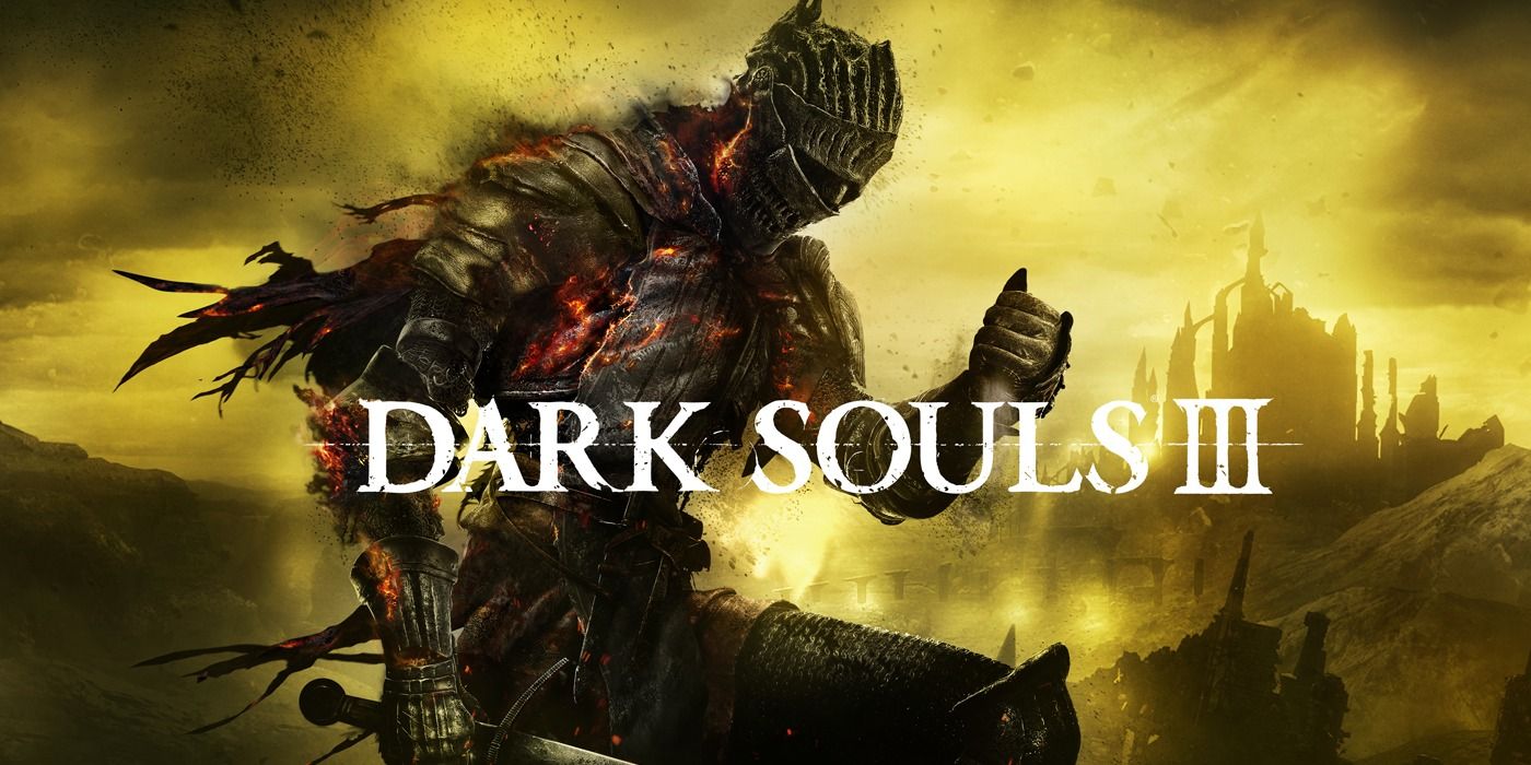 Dark Souls 3 Logo Cover featuring the protagonist in knighted armor