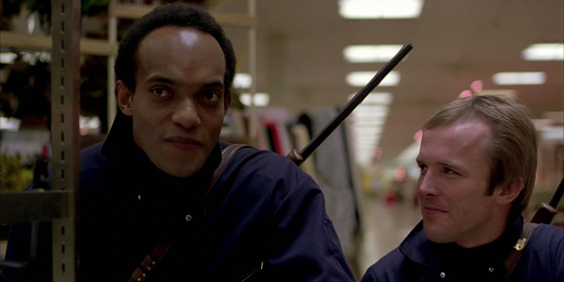 Two SWAT members speaking to each other in Dawn of the Dead
