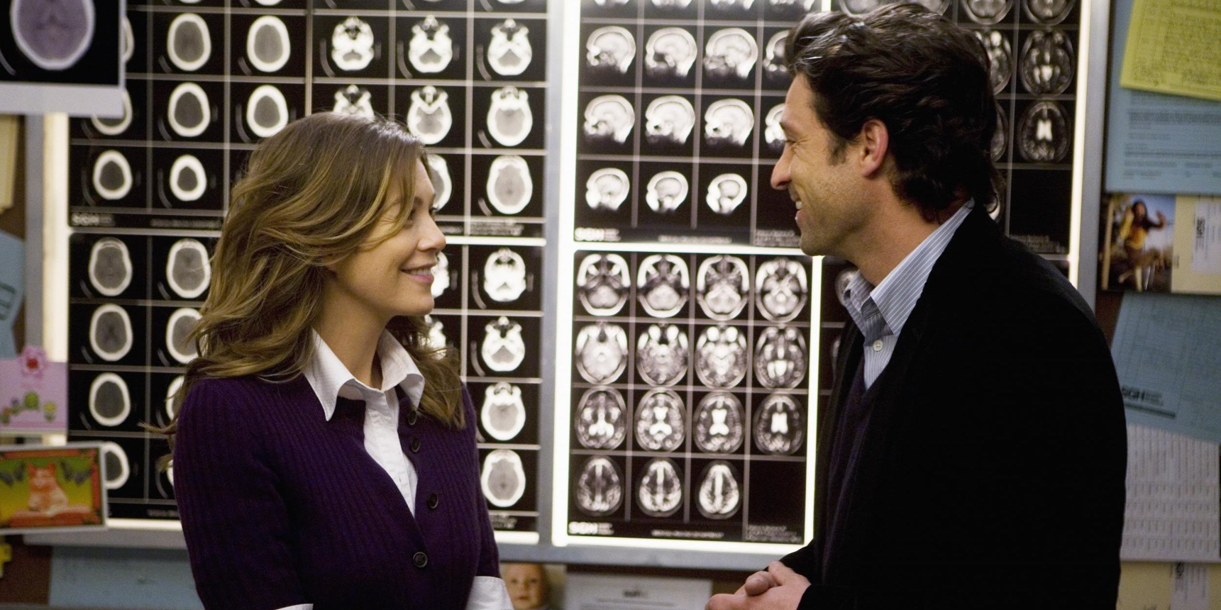 Derek proposes to Meredith inside an elevator in Grey's Anatomy