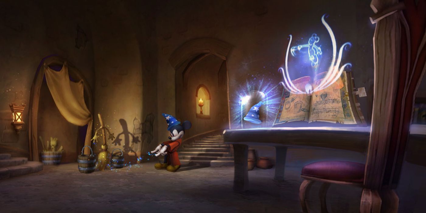 Epic Mickey with Fantasia Hat and Broom