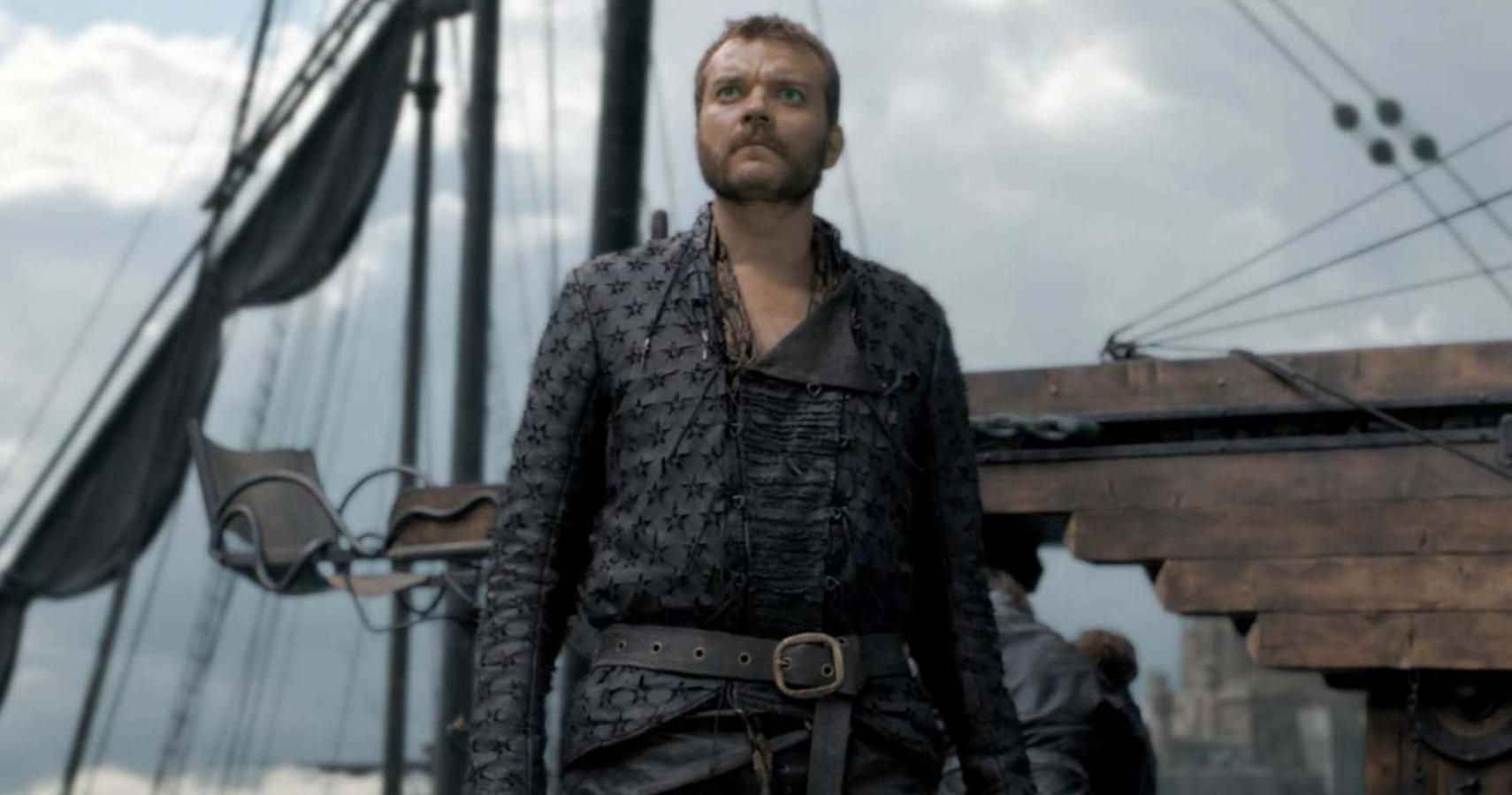 Euron Greyjoy standing on his ship in Game of Thrones