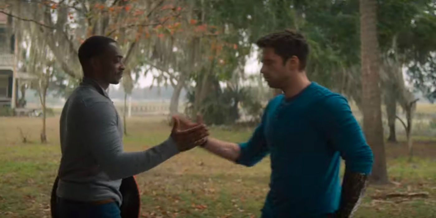 Falcon and Winter Soldier Shake Hands
