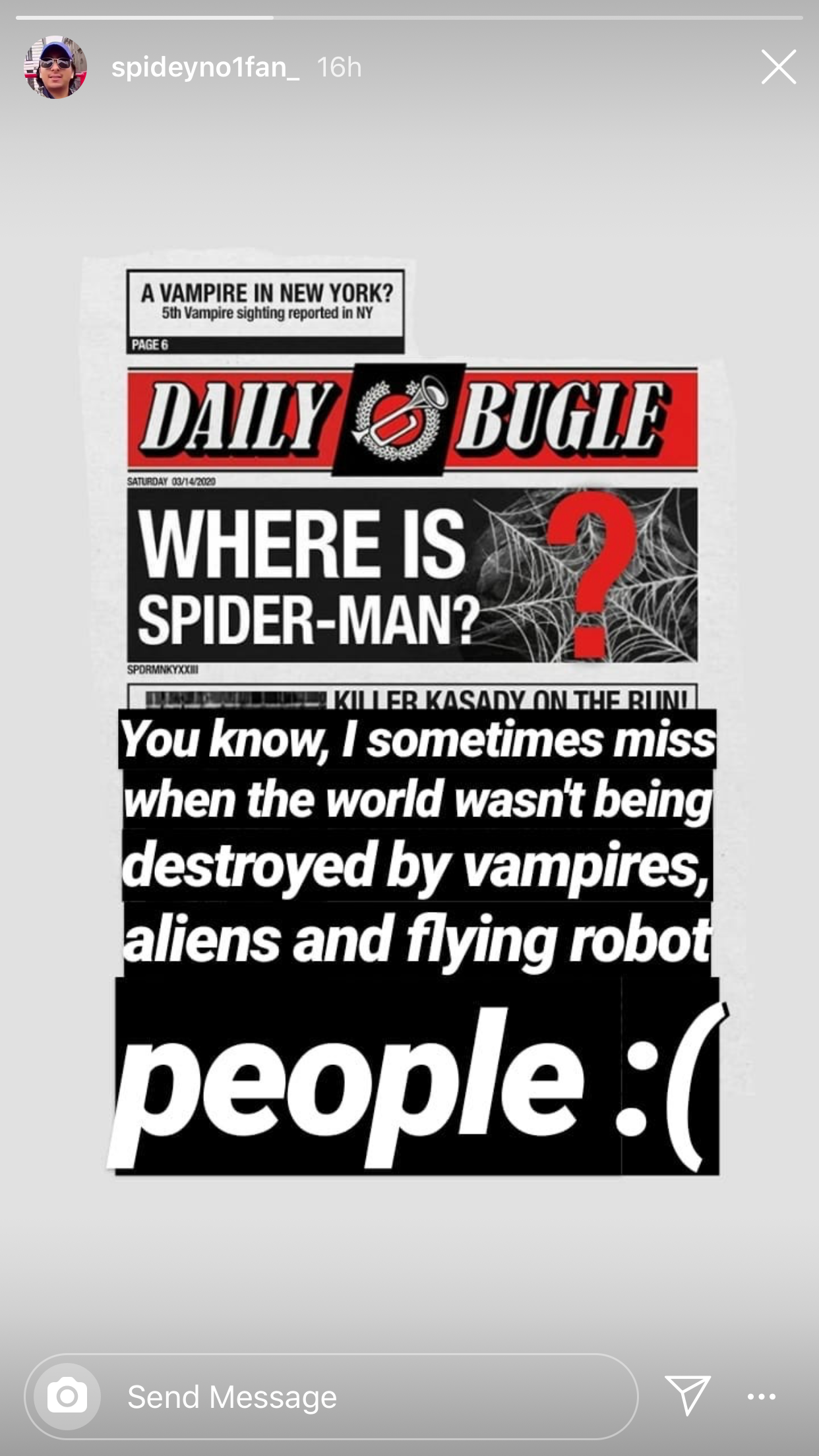 Flash Thompson Instagram Morbius Venom 2 post