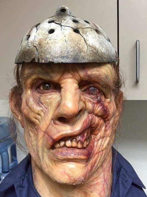 Friday the 13th Unused Jason Concept - Unmasked Face with Mask on Head