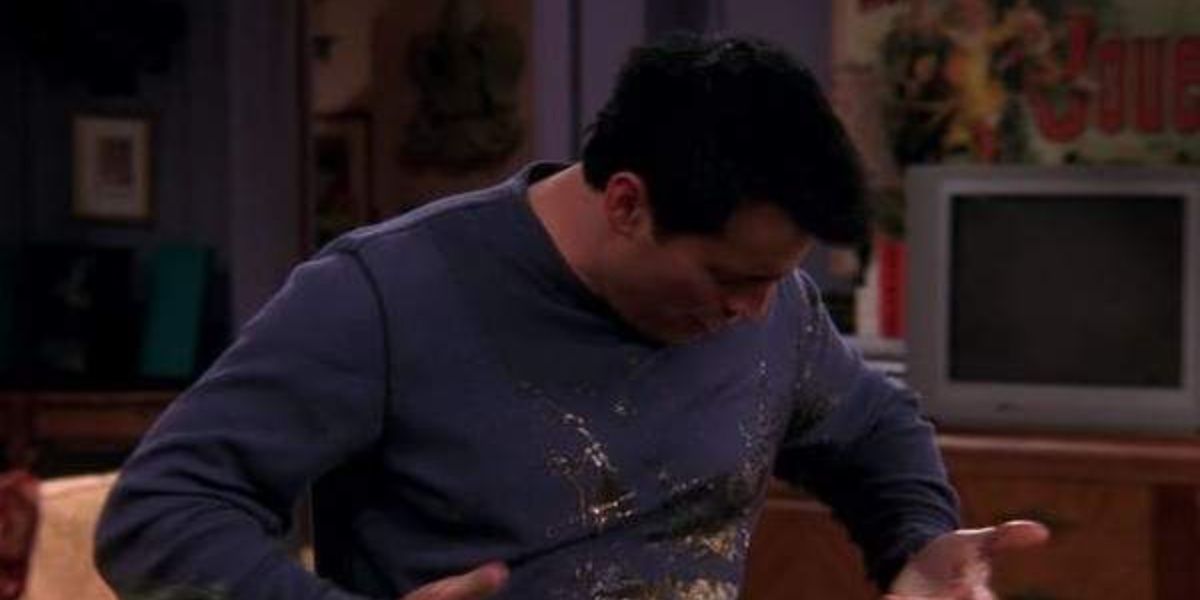 Joey Destroys Thanksgiving Meal, Messy Shirt