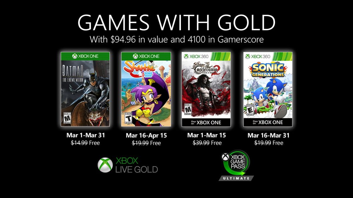 Xbox Games with Gold March