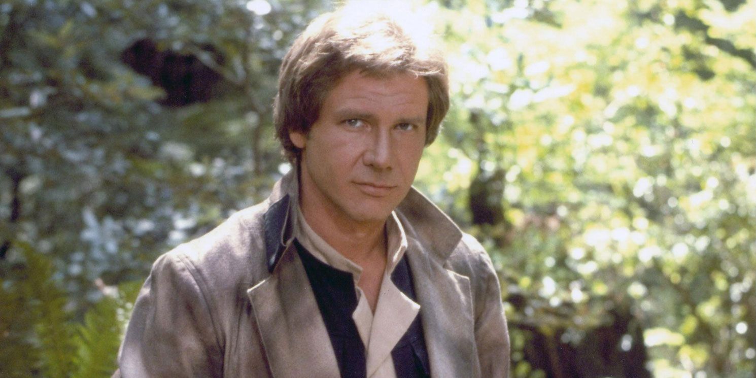 Han Solo in the Endor woods in Return of the Jedi
