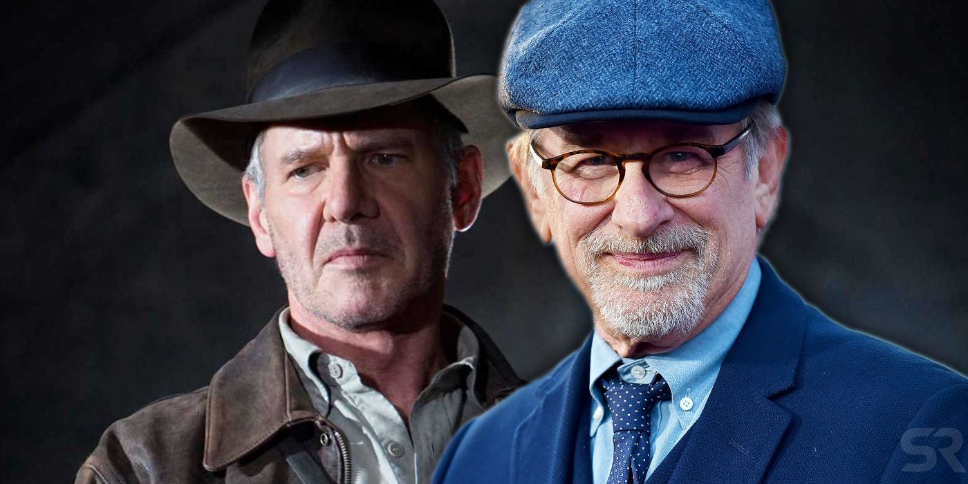 Harrison Ford as Indiana Jones and Steven Spielberg