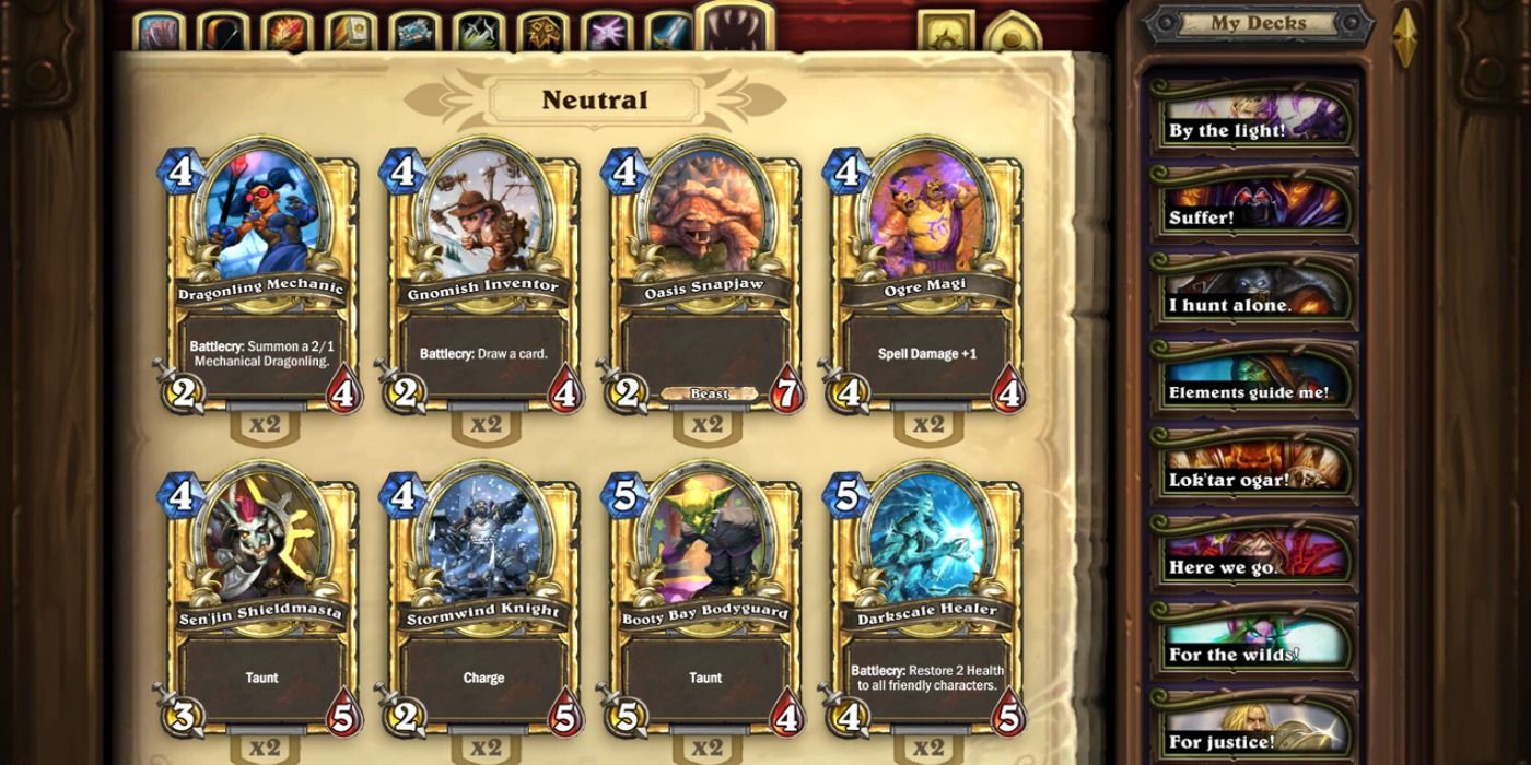 Hearthstone Card Collection Deck Editor