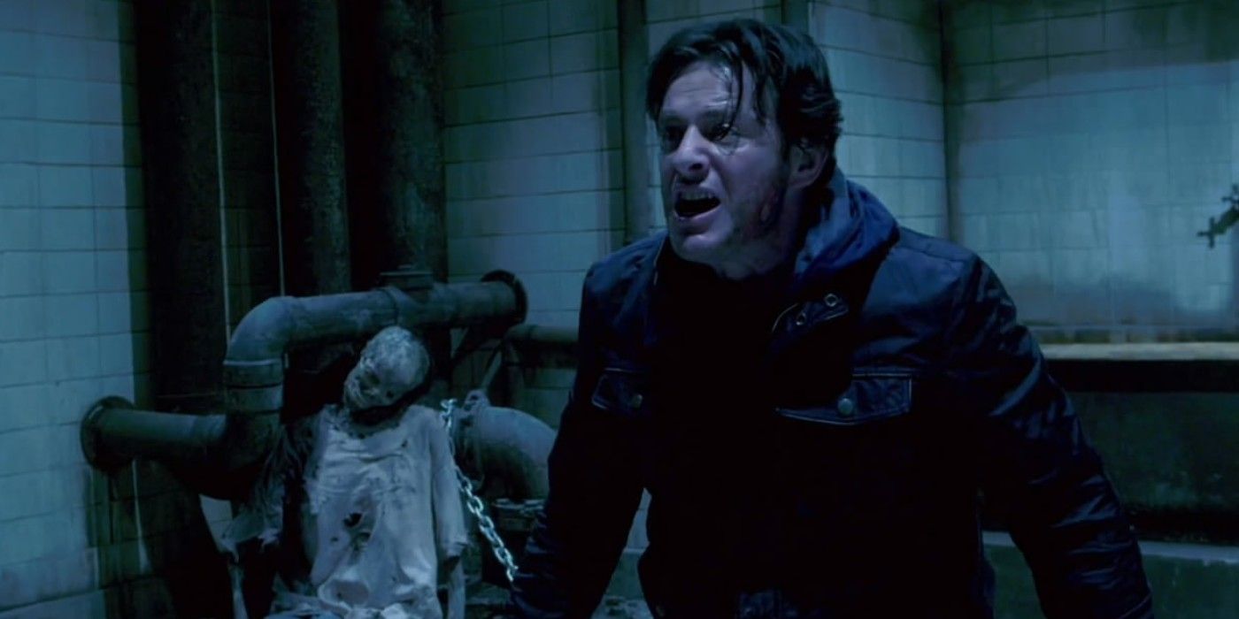 Hoffman freaking out in basement at the end of Saw 3D Final Chapter