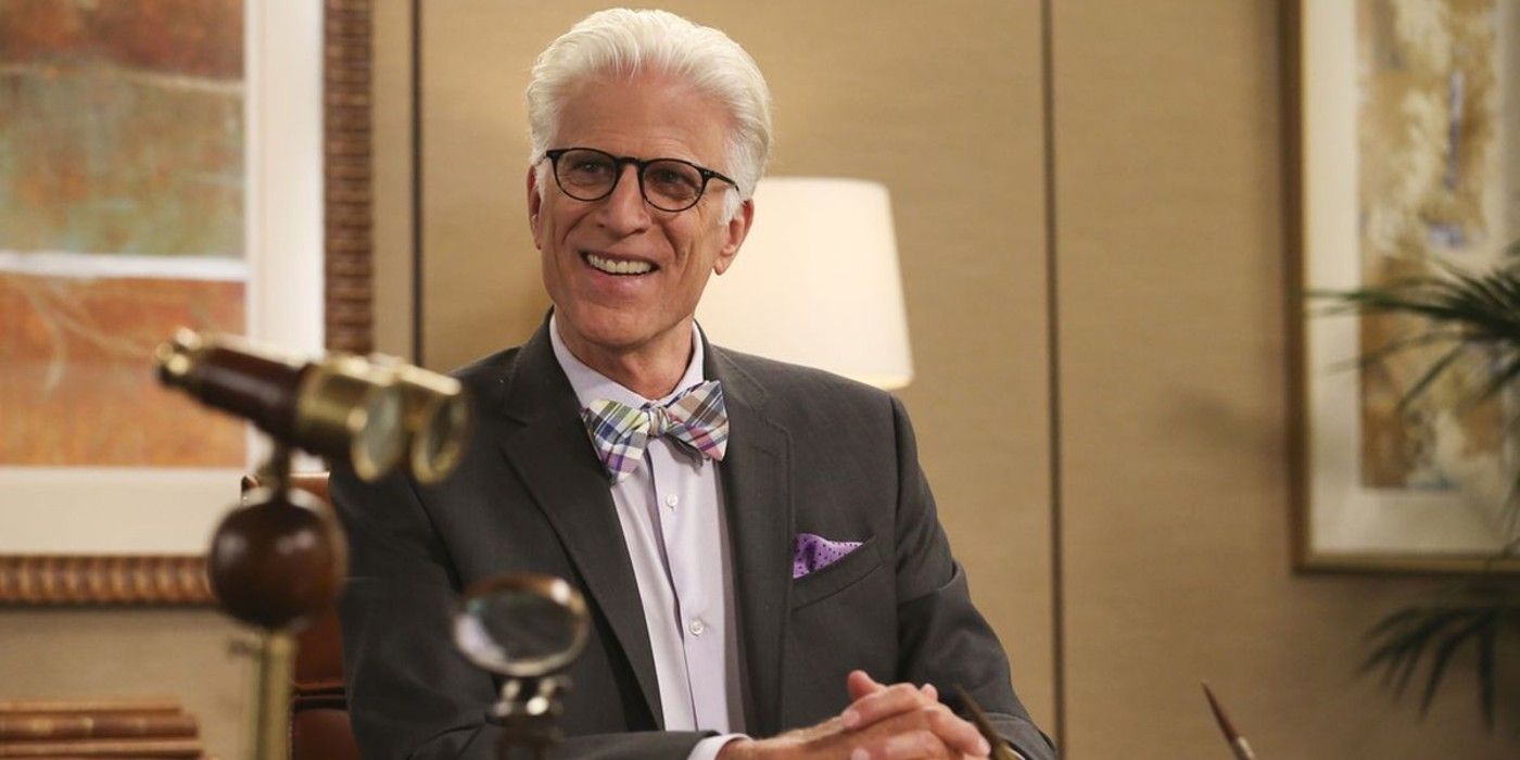 Michael at his desk in The Good Place.