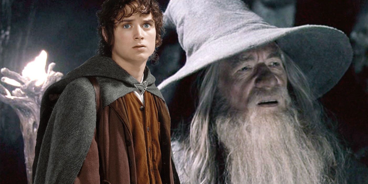 Ian McKellen as Gandalf and Elijah Wood as Frodo in Lord of the Rings